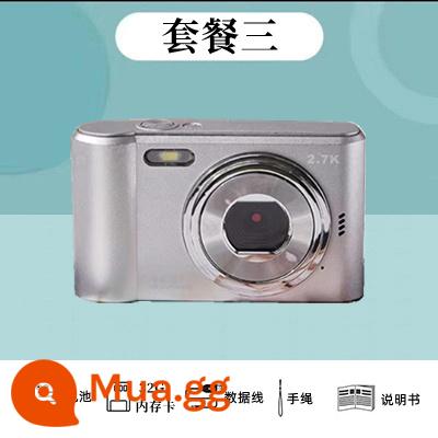 Máy ảnh kỹ thuật số độ nét cao cấp nhập cảnh CCD camera di động selfie thẻ máy ghi ảnh vlog camera - Gói kiểu trường ba bạc