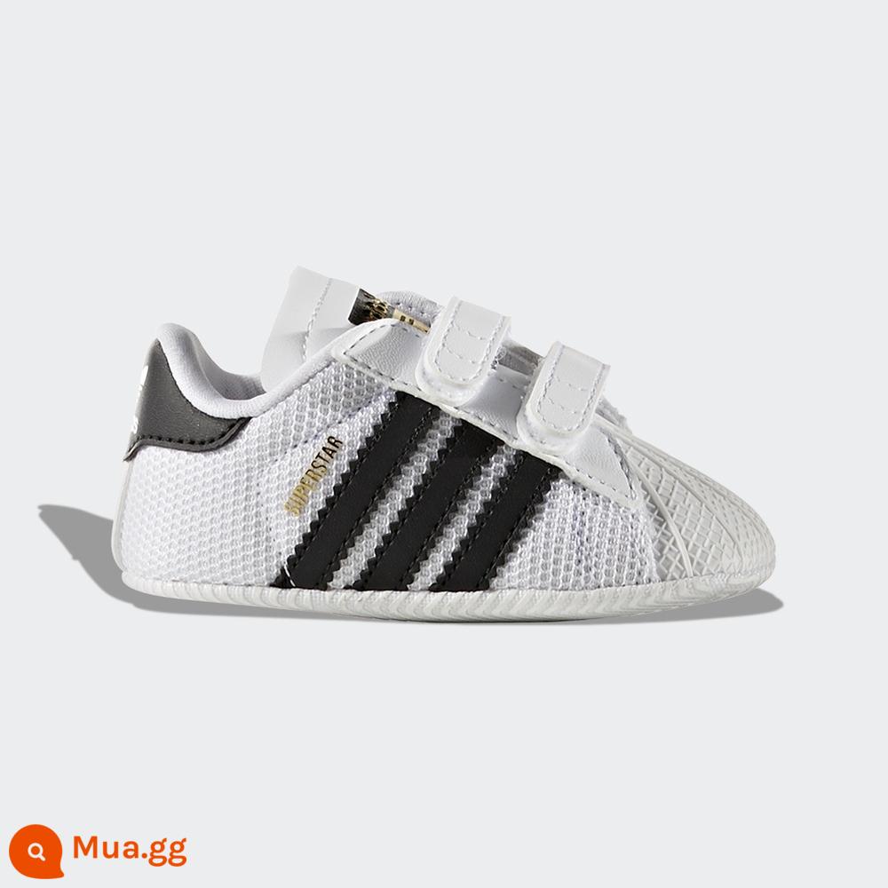 adidasTrang web chính thức của adidas clover SUPERSTAR CRIB bé trai giày đế mềm kiểu vỏ sò cổ điển - trắng/một màu đen/vàng