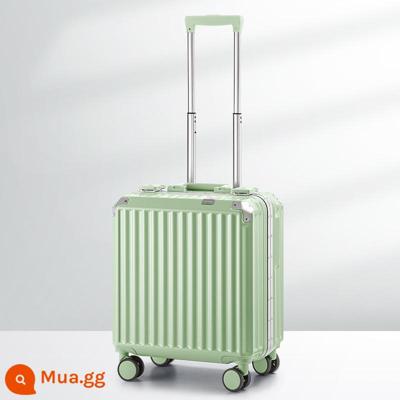 Vali nhỏ nữ 18 inch hộp mật khẩu lên máy bay nhẹ và chất lượng cao xe đẩy du lịch mini hộp da 20 nam - Khung nhôm màu xanh Matcha/thời trang