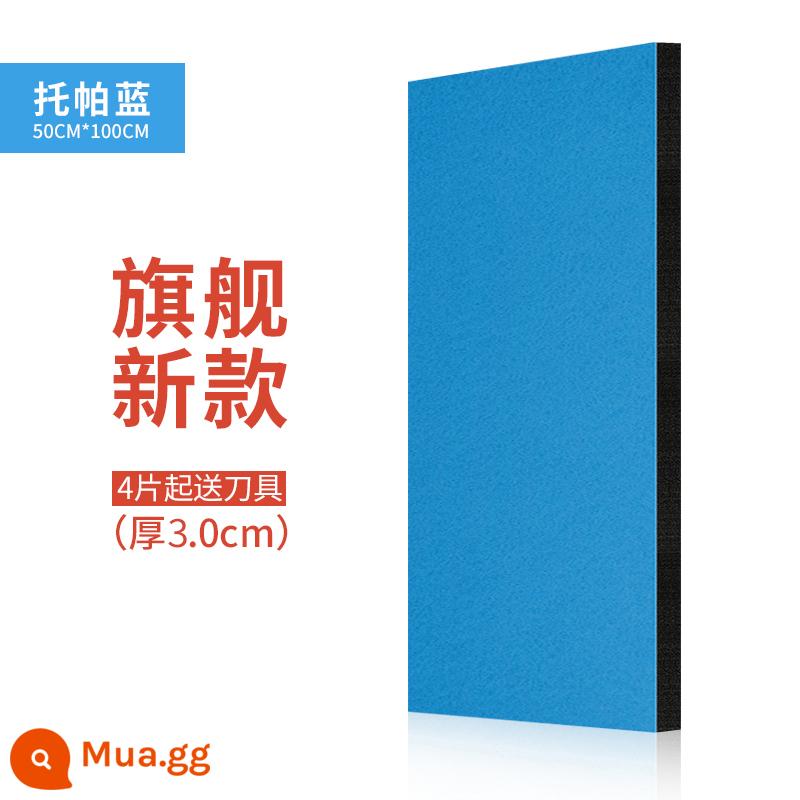 Bông cách âm dán tường Bông cách âm siêu tiêu âm dán cửa bảng cách âm phòng ngủ gia đình Bông cách âm hiện vật - topaz xanh dày 3 cm