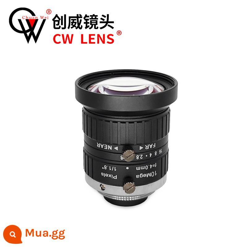 Ống kính zoom công nghiệp tiêu cự cố định tùy chọn 1 inch 2/3"1/2" C-mount phụ kiện máy ảnh công nghiệp ống kính thị giác máy - Ống kính lấy nét cố định C-mount 4mm10MP 1/1.8"