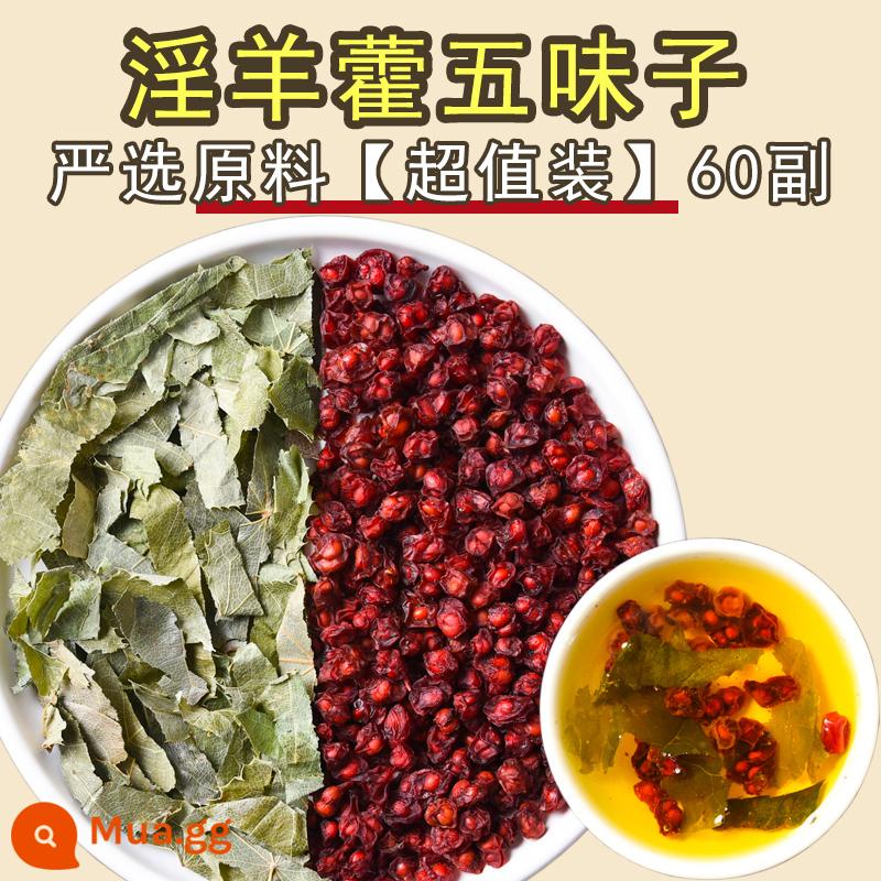 Epimedium Ngũ Vị Tử Chính Hãng Trung Quốc Thảo Dược Kết Hợp Không Hoang Dã Tiên Thần Lá lách Ngũ Vị Tử Trà Bong Bóng Nước Thuốc Bổ Thận - Epimedium và Schisandra chinensis [gói giá trị] 60 cặp