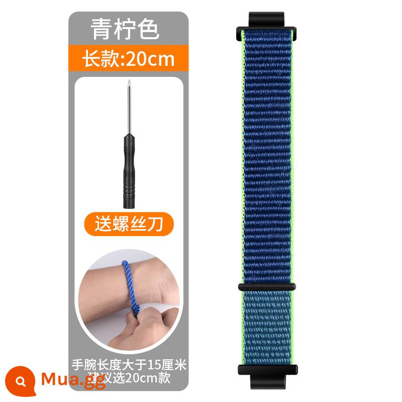 Thích hợp cho Đồng hồ điện thoại Little Genius Z8/Z6z7a Dây đeo nylon mở rộng Q1A/D23/Z5 Dây đeo cổ tay bện cho trẻ em - Phiên bản dài màu xanh chanh [dây đeo dài 20CM]