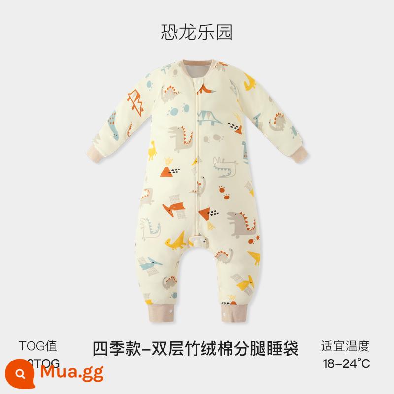 Túi Ngủ Cho Bé Griny Mùa Thu Đông Dày Cho Bé Xẻ Chân Túi Ngủ Cotton Nguyên Chất Nhiệt Độ Không Đổi Xuân Thu Chăn Mỏng Chống Đá cho Trẻ Em - Thiên đường khủng long (hai lớp không chần bông)