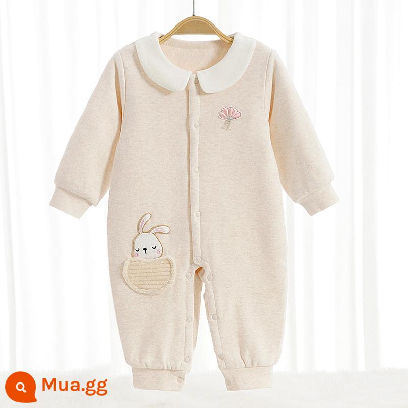 Bé Thu Đông Ấm Áo Liền Quần Cotton Mỏng Không Xương Ve Áo Liền Quần Cho Bé Tay Dài Folio Cotton Áo Liền Quần - quả mơ