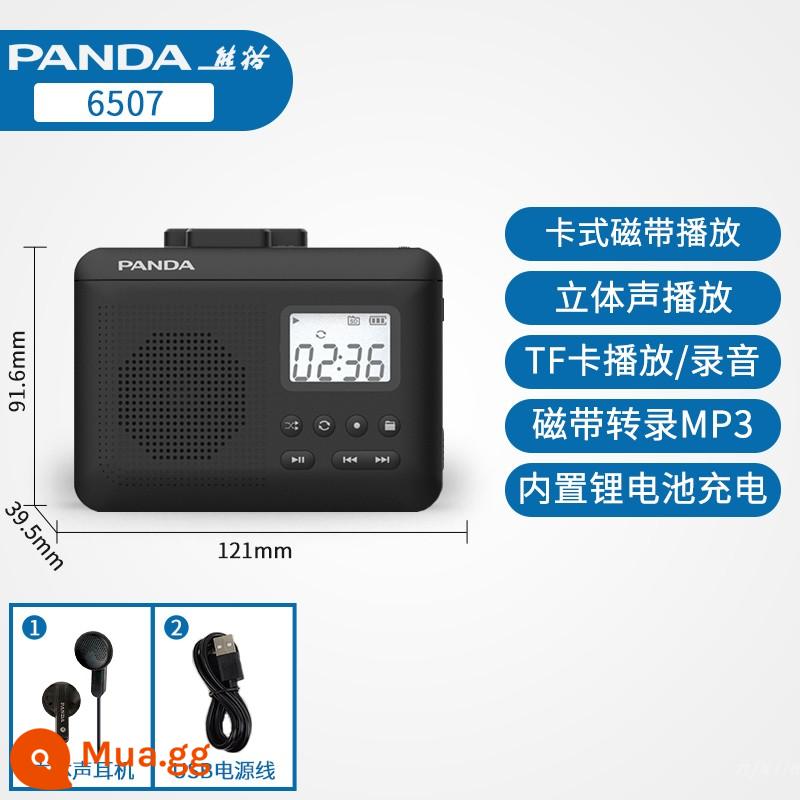 Panda 6503 Băng Máy Nghe Nhạc Walkman Walkman Cổ Hoài Cổ Bộ Sưu Tập Máy Băng Cassette Máy Nghe Nhạc Đĩa Đơn - Phiên bản sạc băng âm thanh màu đen 6507