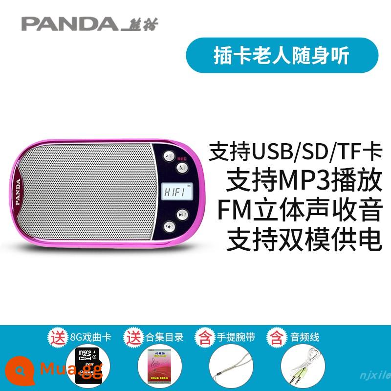 Panda DS-123 Người Cao Tuổi Máy Hát Đài Phát Thanh Tất Cả Người Cao Tuổi Máy Chơi Bài Đa Năng Đặc Biệt - Thẻ Opera màu đỏ + 8GTF