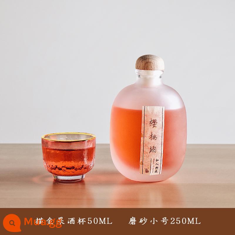 Chai rượu mận xanh chai rỗng rượu bong bóng chai thủy tinh đặc biệt rượu trái cây kín rượu vang đỏ rượu vang bao bì phụ hộp đựng rượu chai nhỏ - Ly rượu vang trái cây nhỏ 250ML + 50ML mờ