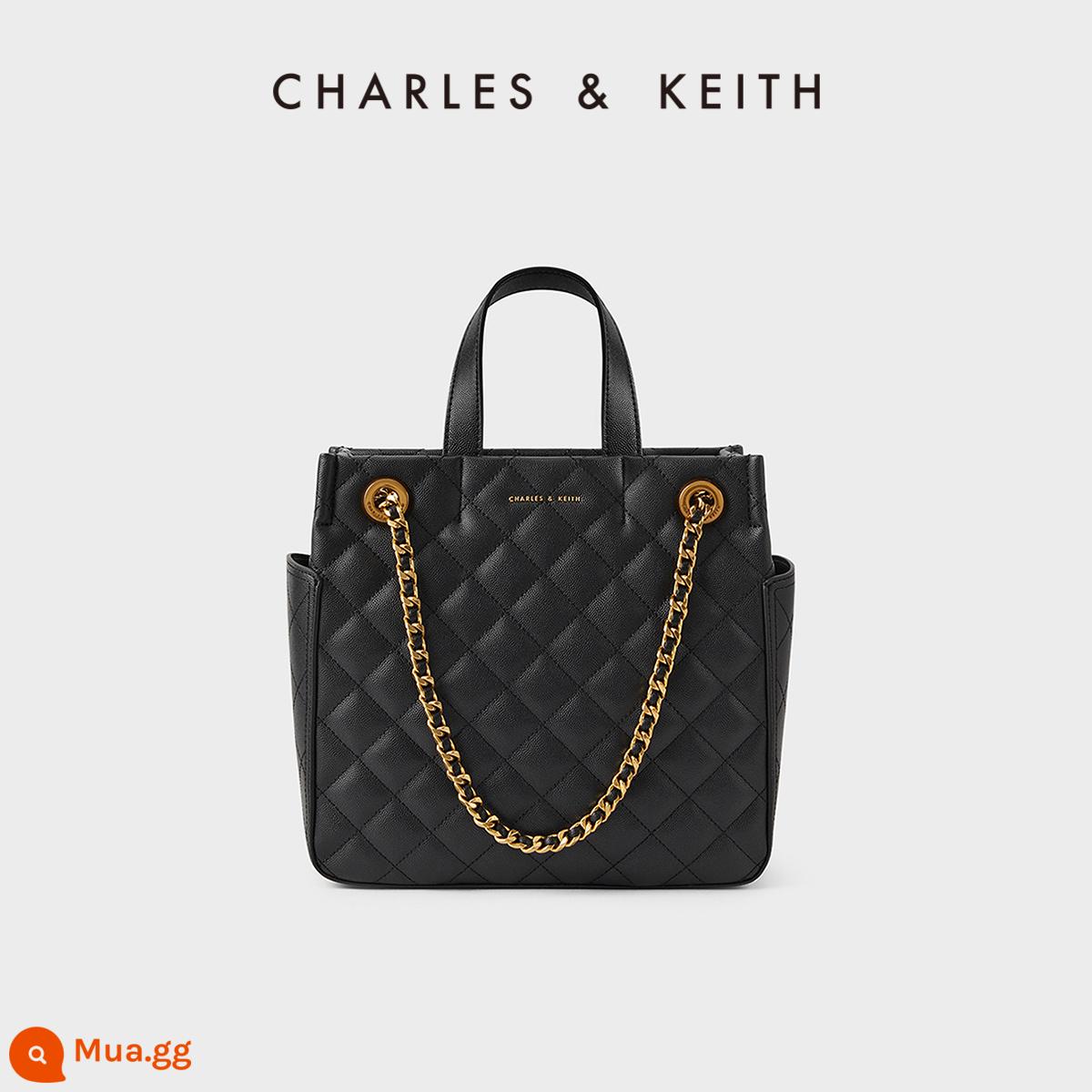 Túi xách nữ xuân hè CHARLES&KEITH CK2-30781394-1 túi đeo vai nữ dây xích kim cương - đen đen