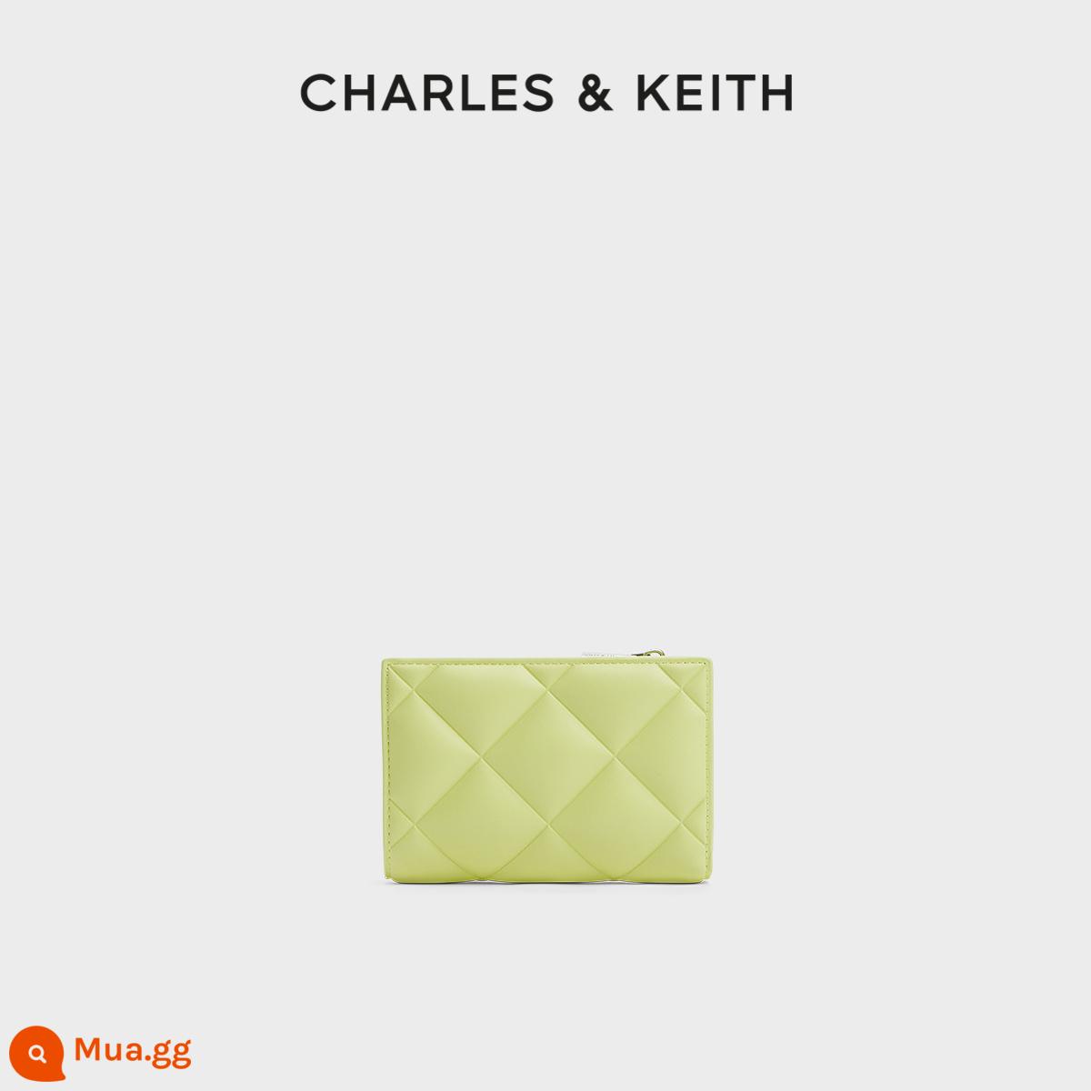 CHARLES&KEITH23 mùa thu phong cách mới CK6-50770524-2 kẹp ngắn nhiều hình thoi mềm mại dành cho nữ - Màu kem bơ