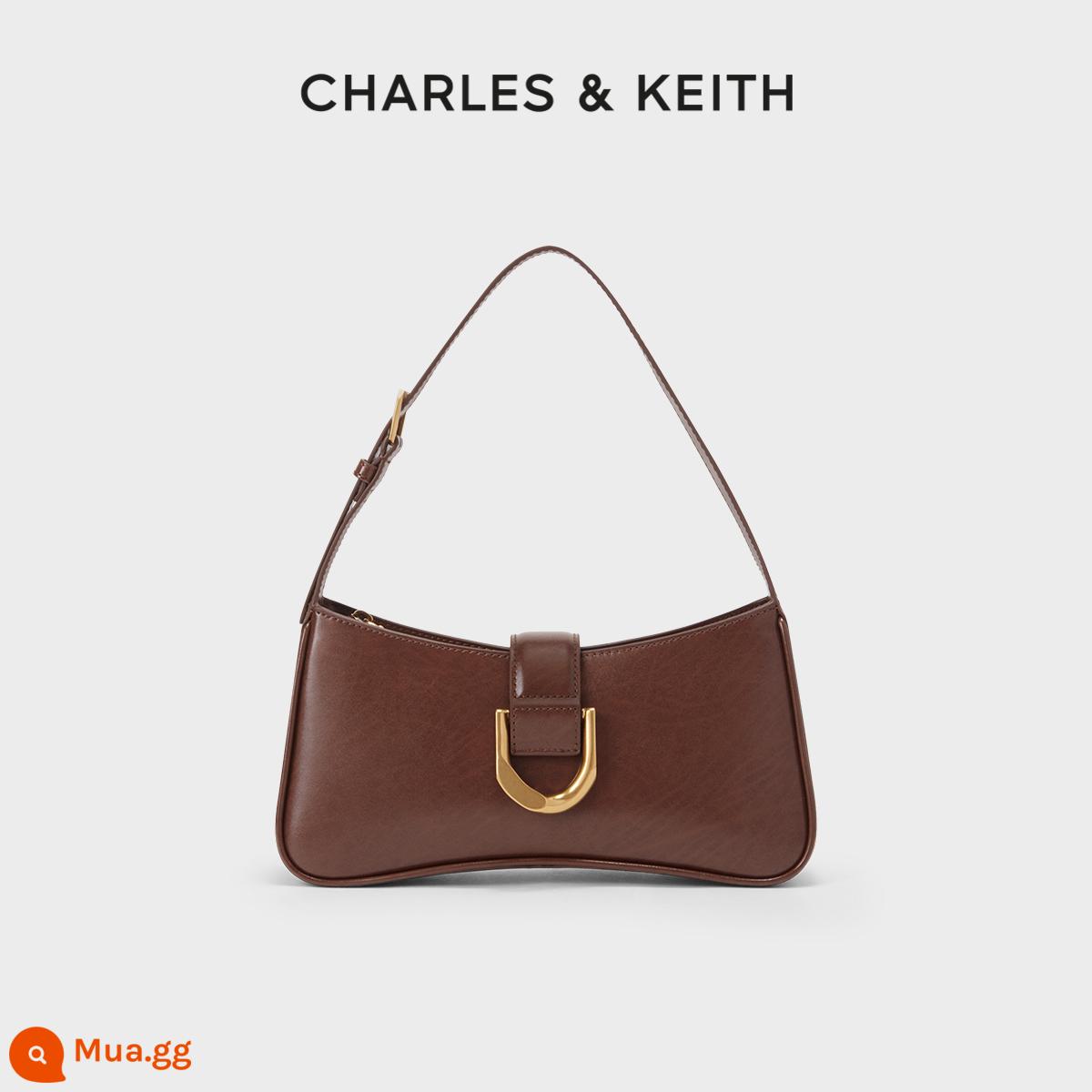 CHARLES&KEITH22 thu đông mới CK2-20270913 Túi sát nách một vai cầm tay Zhenqiao Túi đeo chéo kiểu Pháp - Sô cô la