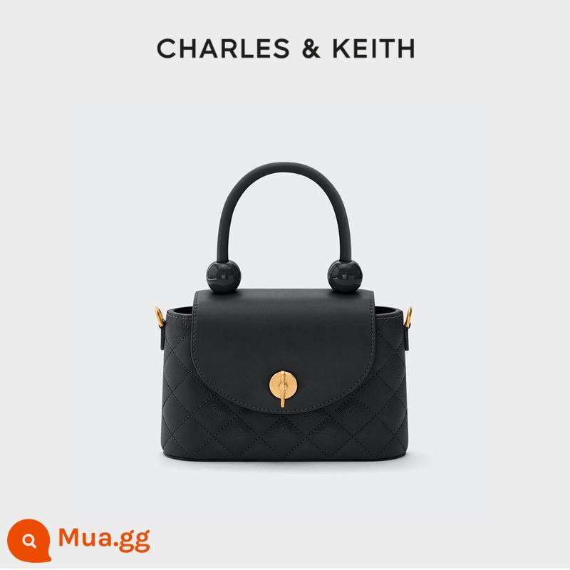 Túi xách nữ CHARLES&KEITH CK2-50701121 xu hướng thời trang nữ dây xích hình thoi túi Messenger xách tay - đen đen