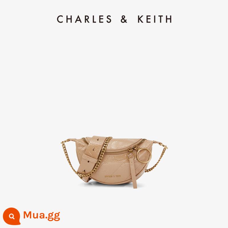 Túi xách nữ CHARLES&KEITH xuân hè CK2-80150844 trang trí vòng túi đeo vai di động túi thắt lưng nữ - Be