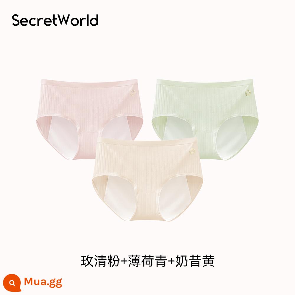 sw quần cotton sinh lý sw - Xanh bạc hà + Bột trong suốt hoa hồng + Vàng sữa lắc 3 gói