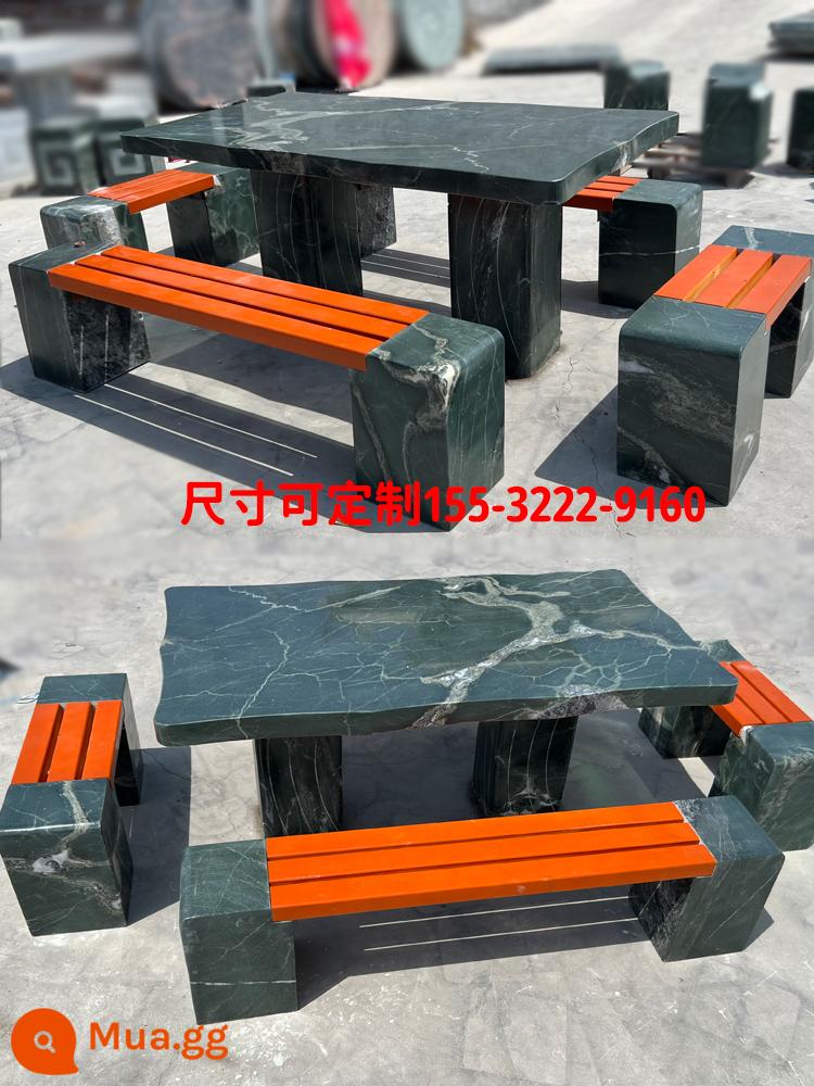 Bàn đá ghế đá sân vườn ngoài trời bộ nhà công viên hình chữ nhật đá granite đầu bàn ghế - Phiên bản tùy chỉnh của Fugui Bench [có thể tùy chỉnh kích thước]