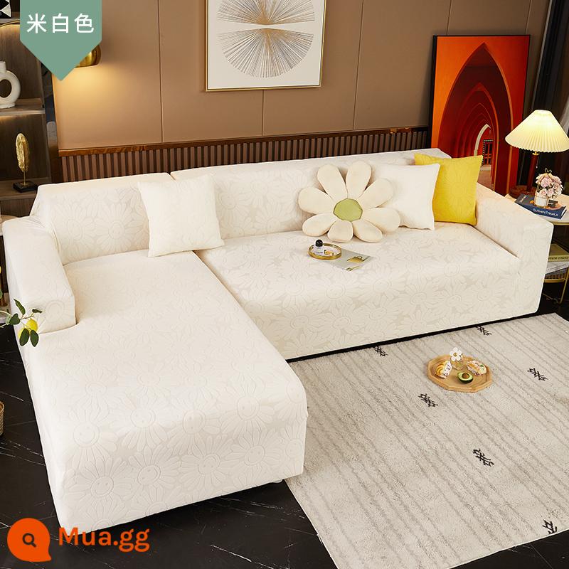 Ghế Sofa Bao Gồm Tất Cả Bộ Đa Năng Đa Năng Sofa Đệm Chống Mèo Xước Tay Bao Khăn Đàn Hồi Bọc Ghế Sofa Vải Sofa khăn - Trắng nhạt - hướng dương