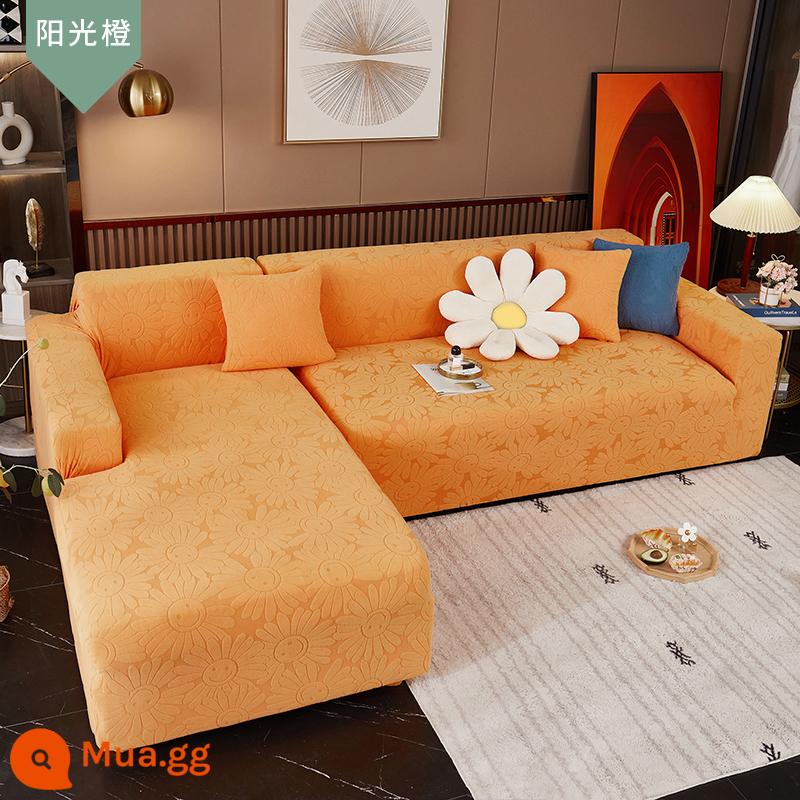 Ghế Sofa Bao Gồm Tất Cả Bộ Đa Năng Đa Năng Sofa Đệm Chống Mèo Xước Tay Bao Khăn Đàn Hồi Bọc Ghế Sofa Vải Sofa khăn - Nắng Cam-Hướng Dương