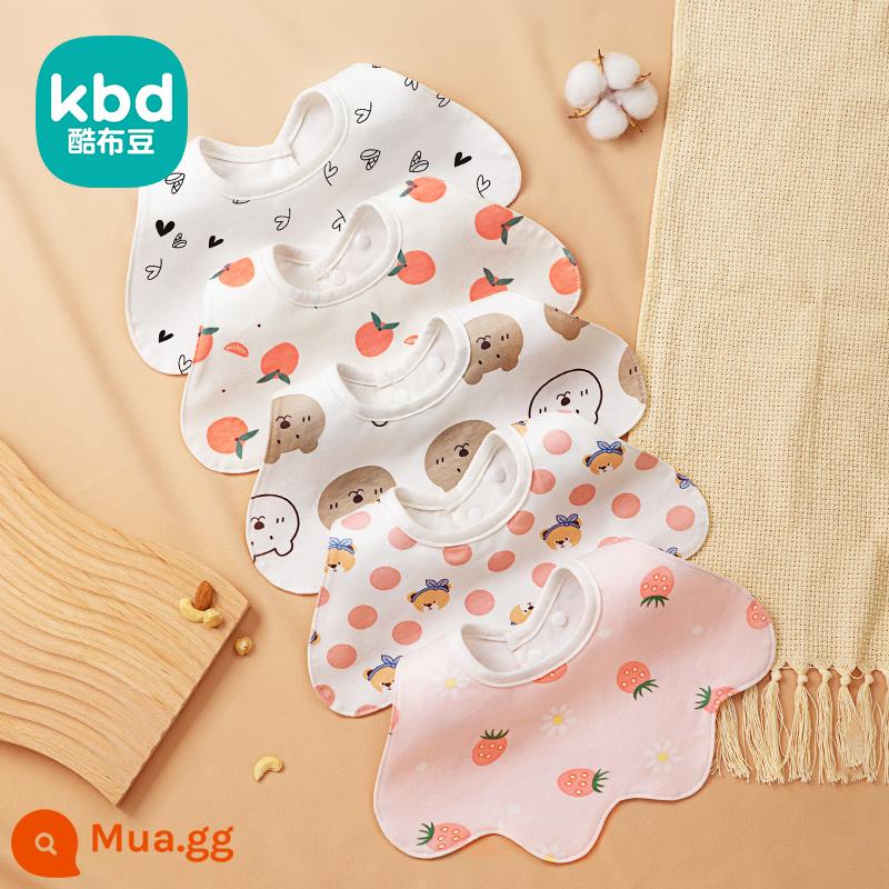 Khăn nước bọt hình chữ U bé trai yếm bé lớp một cotton nguyên chất mùa đông sơ sinh chống thấm sữa yếm yếm thu đông - Hình chữ U 5 gói [quần áo mùa đông không thấm nước không ướt] màu B