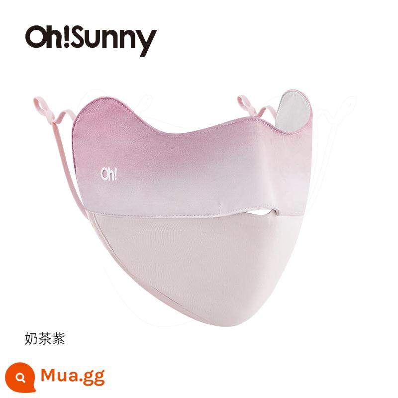 Khẩu trang chống nắng ohsunny thoáng khí góc mắt chống tia UV khẩu trang nữ che nắng thoáng khí mặt nhỏ - Kiểu má hồng-trà sữa tím