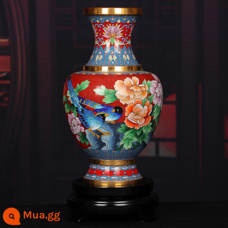 Jingtai Blue Volume Mận Bổ Chai Men Mới trang trí nhà Trung Quốc Thương mại Thủ công yêu thích trang trí quà tặng Craftstead Craftstead - Hoa lei mười inch và chim đỏ [chiều cao lưới khoảng 25 cm]