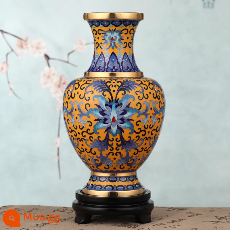 Jingtai Blue Volume Mận Bổ Chai Men Mới trang trí nhà Trung Quốc Thương mại Thủ công yêu thích trang trí quà tặng Craftstead Craftstead - lei vàng mười inch [chiều cao lưới khoảng 25cm]