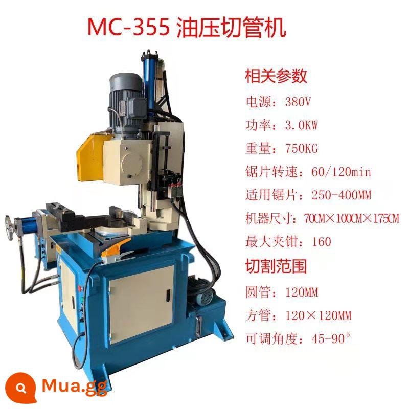 Máy cắt ống thủ công Xinghengfeng 45 độ Máy cắt thép không gỉ Máy cưa tròn đa chức năng cắt ống vuông Máy cắt không có gờ - Thủy lực 355 3.0KW cắt 120MM