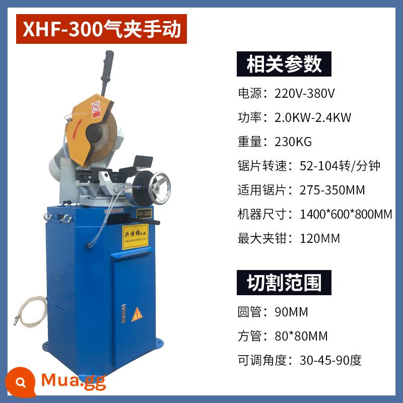 Máy cắt ống thủ công Xinghengfeng 45 độ Máy cắt thép không gỉ Máy cưa tròn đa chức năng cắt ống vuông Máy cắt không có gờ - Hướng dẫn sử dụng kẹp khí 300B 220V cắt 80MM