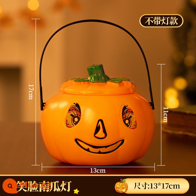 Đèn lồng Halloween, giỏ đèn lồng bí ngô, hộp kẹo cầm tay cho trẻ em, đạo cụ làm kẹo, đồ chơi trang trí, túi xô bí ngô - Đèn bí ngô mỉm cười (không có đèn) [có thể đựng đầy kẹo]