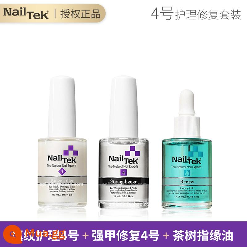 nailtek armor dầu số 2 móng giường cạnh ngón tay dinh dưỡng dầu nail tek tăng trưởng chất lỏng chăm sóc móng tay nữ - Giá trị số 4 [Bộ ba chai lớn]