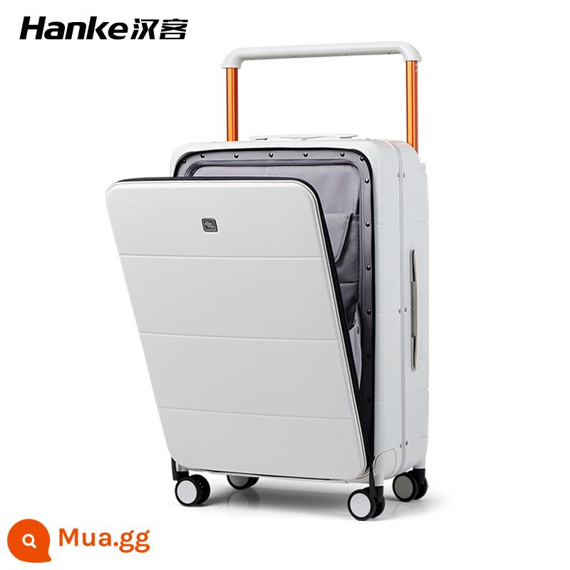 Cần kéo rộng Hanke bên mở vali khung nhôm nữ 20 inch mới du lịch nội trú 24 hộp phối vali da nam - khói trắng