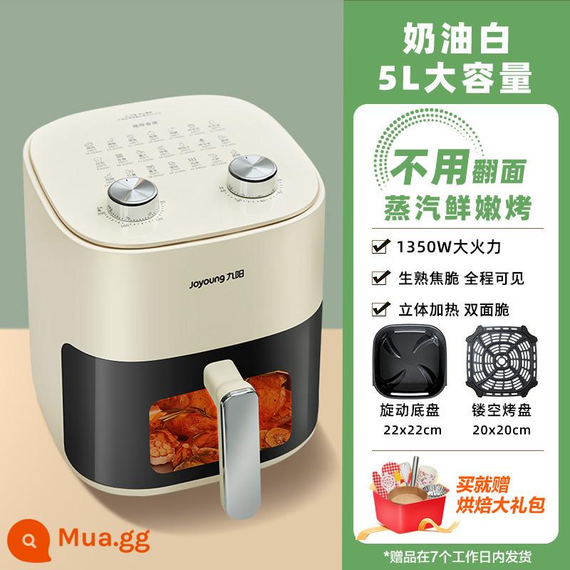 Lò Nướng Không Khí Joyoung Hộ Gia Đình Visual Fryer Đa Chức Năng Lò Nướng Điện Không Cần Lật Nồi Chiên Không Khí Tất Cả - Gói Quà Tặng Kem Trắng + Làm Bánh