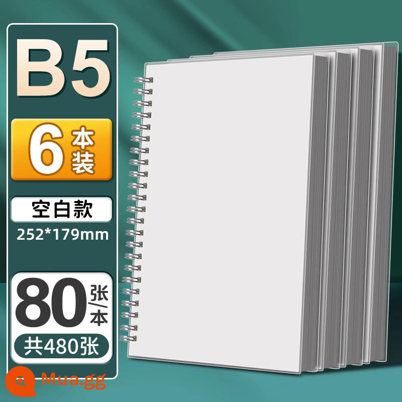 Máy tính xách tay cuộn dây mạnh mẽ sổ ghi chép tuyển sinh sau đại học sổ ngang b5 sinh viên dày nhật ký lưới văn phòng phẩm văn phòng phẩm tùy chỉnh notepad vuông siêu dày sổ a4 sổ ghi chép học sinh trung học cuốn sách trích dẫn câu hỏi sai FH - [Cuộn B5] Trống 6 gói [480 ảnh]