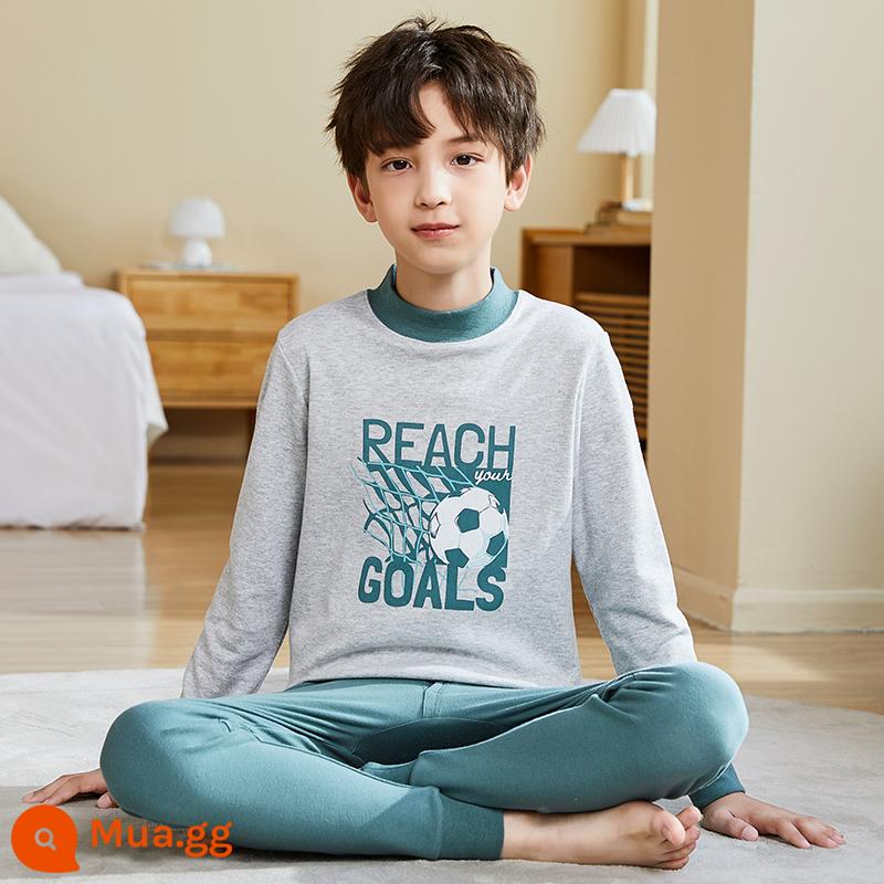 Mèo người đồ lót trẻ em bé trai quần áo mùa thu vệ sinh quần phù hợp với bé trai cotton nguyên chất trung và lớn đồ ngủ trẻ em cotton áo len bông bé - Kiểu 81 [Cổ nửa rùa]