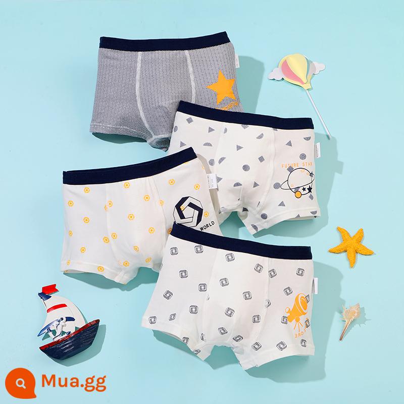 Mèo Người Quần Lót Trẻ Em Bé Trai Cotton Trung Và Lớn Trẻ Em Quần Boxer Bé Trai Thiếu Niên Sinh Viên Quần Lót Boxer Cotton - ngôi sao tương lai