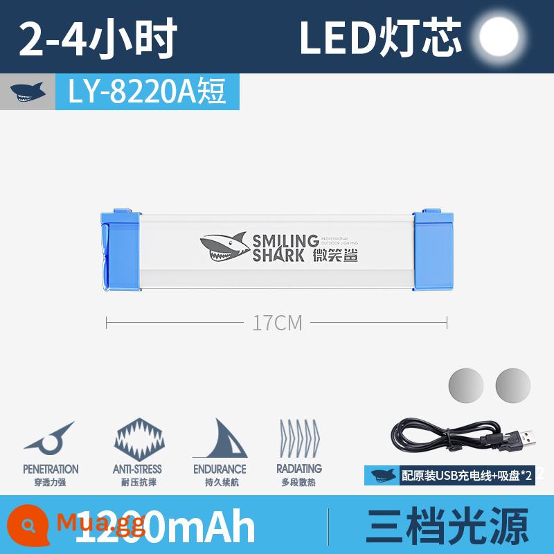 Sạc chiếu sáng di động không dây hút từ tính mất điện nhà dự phòng chiếu sáng khẩn cấp cắm trại ngoài trời gian hàng đèn chợ đêm đèn - Ngắn [17cm+2-4 giờ+3 bánh răng+cáp dữ liệu+cốc hút*2]