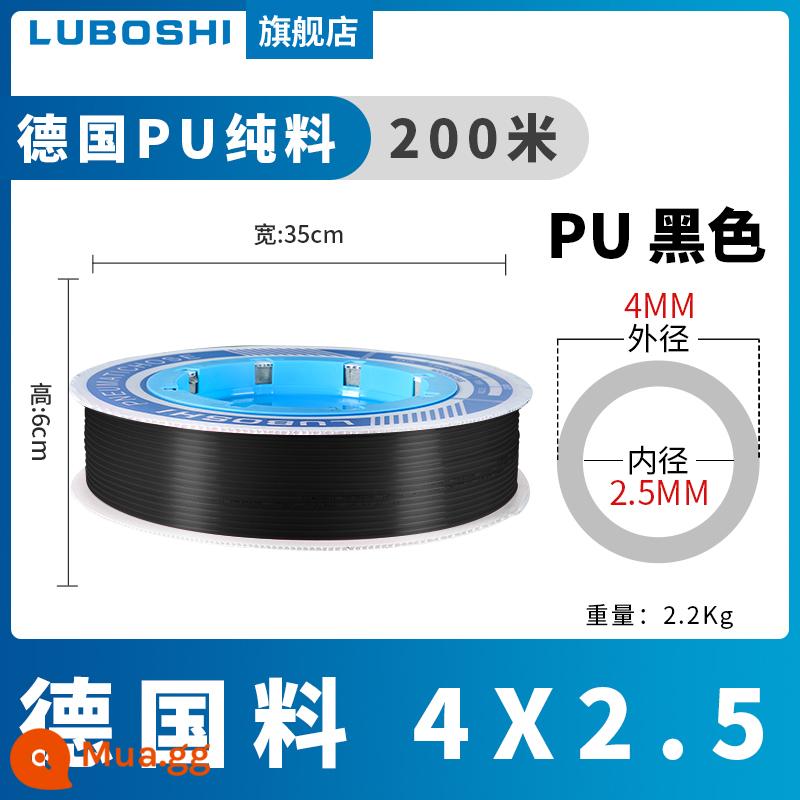 pu khí quản 8mm ống 10mm máy nén khí khí nén máy bơm không khí nén khí quản áp suất cao ống ống khí quản trong suốt 12m - 200 mét PU4X2.5 chất liệu Đức màu đen