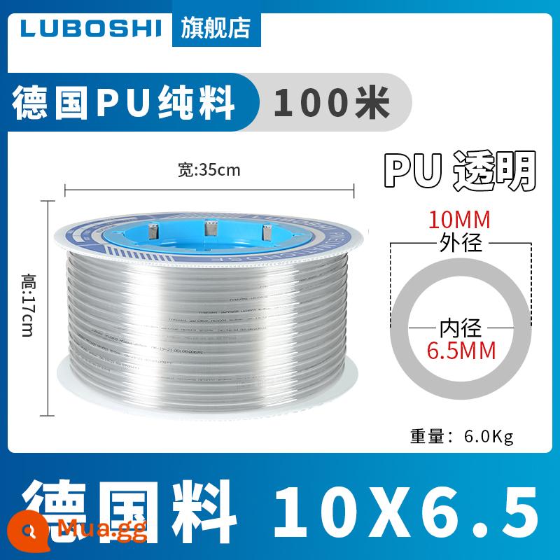 pu khí quản 8mm ống 10mm máy nén khí khí nén máy bơm không khí nén khí quản áp suất cao ống ống khí quản trong suốt 12m - 100 mét Chất liệu PU10X6.5 của Đức trong suốt