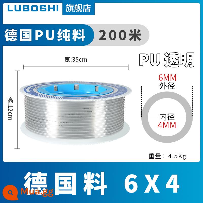 pu khí quản 8mm ống 10mm máy nén khí khí nén máy bơm không khí nén khí quản áp suất cao ống ống khí quản trong suốt 12m - 200 mét Chất liệu PU6X4 của Đức trong suốt