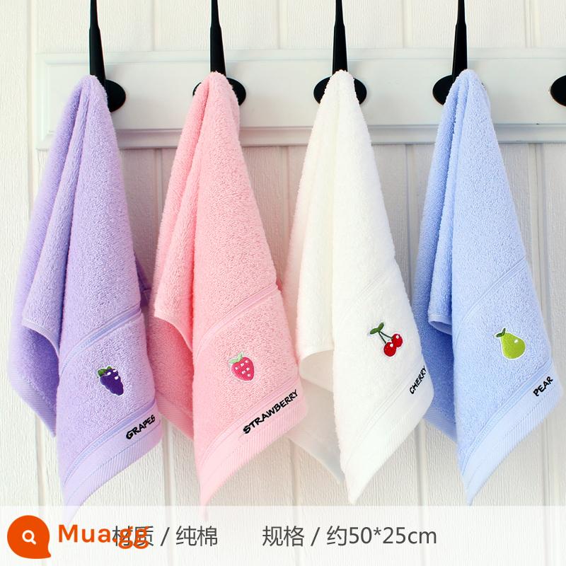 Khăn trẻ em Jie Liya cotton nguyên chất rửa mặt nam nữ cotton trẻ em đặc biệt tắm mềm thấm hút nha - 3113 1 cái mỗi màu trắng, hồng, xanh, tím (4 khăn trẻ em)