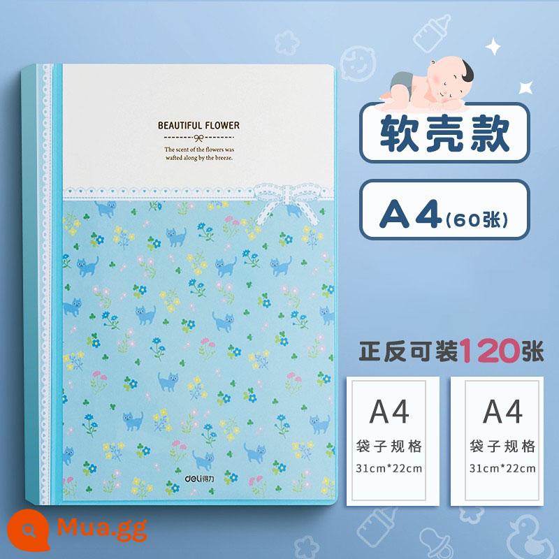 Bộ sưu tập sách thử thai mạnh mẽ sản xuất túi lưu trữ dữ liệu thử thai sổ hồ sơ thai kỳ a4 thư mục tờ rời xách tay báo cáo con hổ danh sách kiểm tra phụ nữ mang thai mang thai sổ ghi chép siêu đơn túi lưu trữ di động - 60 trang [hoa nhỏ] màu xanh/mặt trước và mặt sau 120 tờ