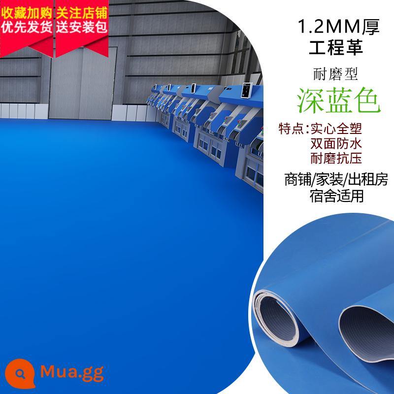 Nguyên chất màu xanh lá cây sàn nhựa PVC sàn da miếng dán dày chịu mài mòn sàn xi măng cửa hàng trực tiếp nhà máy xưởng sàn thảm nhựa - Màu xanh dày 1.2mm 1 miếng = 1 mét vuông