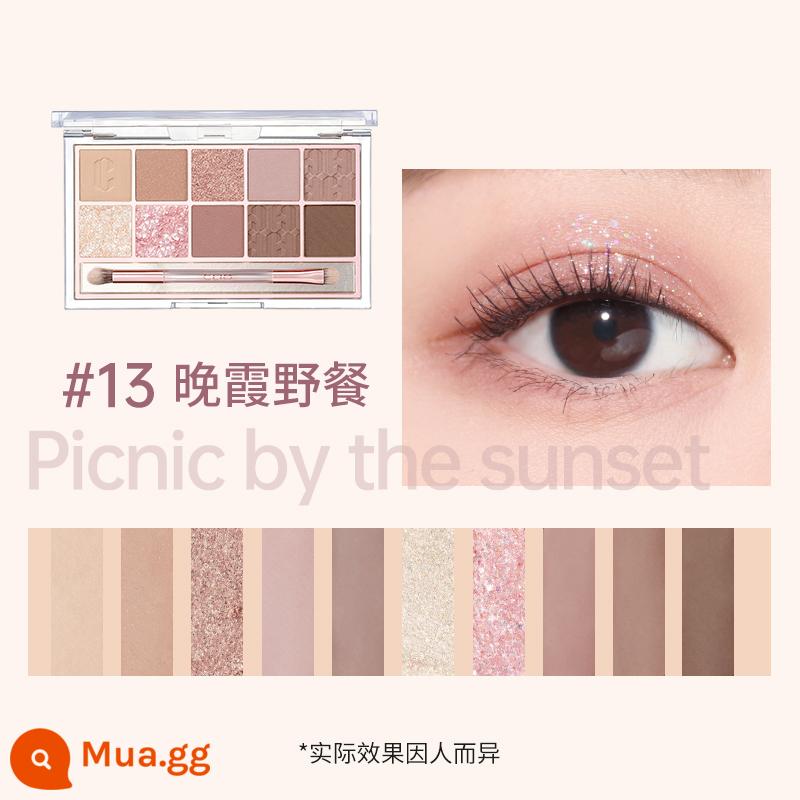 [Mua Ngay] Clio Star Sand Mười Màu Thu Đông Cam Mèo Phấn Mắt Bảng Trà Sữa Màu Đất 11 Mờ - 13Chuyến dã ngoại hoàng hôn