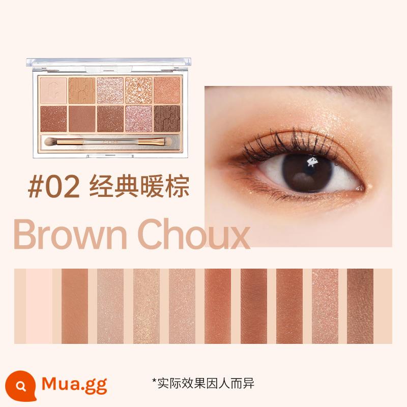 [Mua Ngay] Clio Star Sand Mười Màu Thu Đông Cam Mèo Phấn Mắt Bảng Trà Sữa Màu Đất 11 Mờ - 02Nâu ấm cổ điển