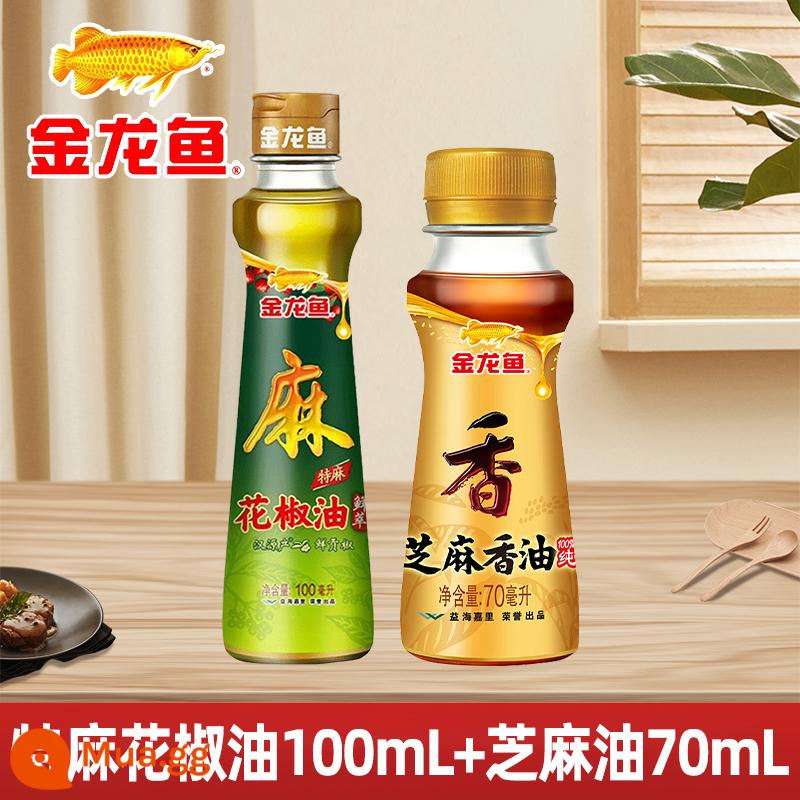 Dầu tiêu cá rồng 70ml dầu mè mè lạnh chai nhỏ gia dụng dầu mè chính hãng dầu ăn kết hợp gia vị - Dầu mè đặc biệt cá rồng 100ml + dầu mè 70ml