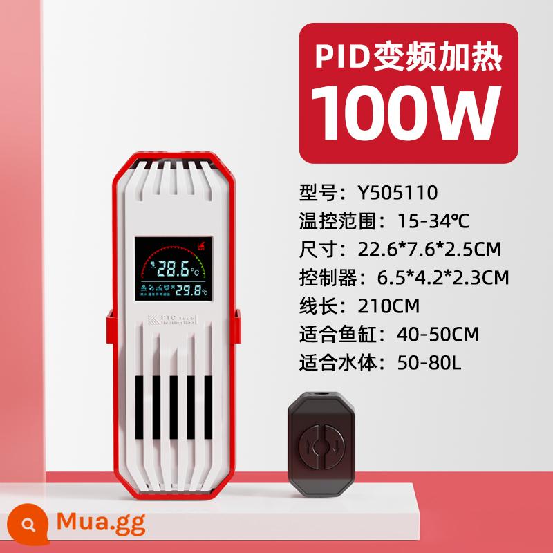 Lão ngư cá thanh sưởi ấm tự động nhiệt độ không đổi nóng nuôi cá chuyển đổi tần số rùa thanh sưởi nhiệt kế lão ngư - [Tiết kiệm điện năng chuyển đổi tần số dòng thông minh] Đỏ và Trắng 100W