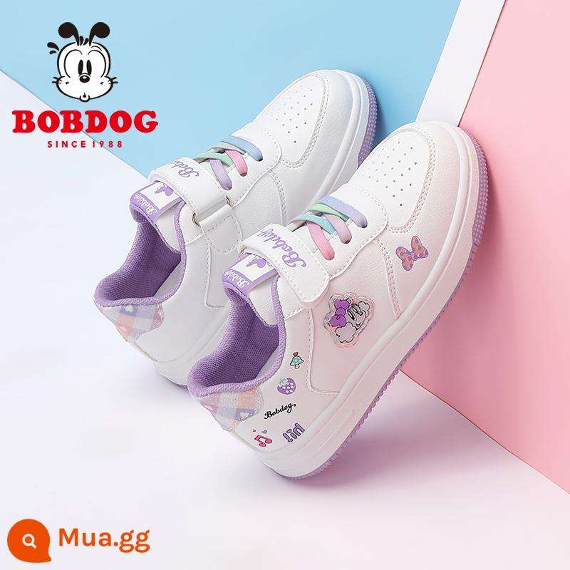 Bob Dou Boy's All-Match Casual Girls Shoes Low Top Skateboard Shoes Xuân Thu Hè Thời Trang Giày Thể Thao Trẻ Em Hợp Thời Trang - 1064 màu trắng sữa/tím kẹo