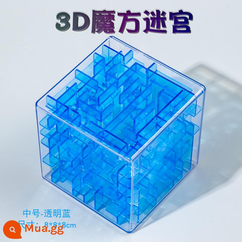 Đồ chơi bóng 3D mê cung ba chiều bóng đi bộ phát triển trí thông minh của trẻ xếp hình tập trung đào tạo bóng ma thuật cân bằng khối Rubik - Màu xanh trong suốt (size vừa 8CM) [bán chạy và chống rơi] Mê cung 3D 1603C