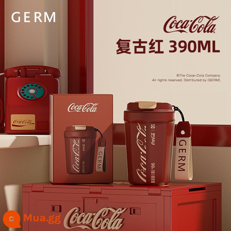 GERM Coca-Cola Cốc Cà Phê Cách Nhiệt Cốc Nữ Giá Trị Cao Nam Retro Hiện Đại Cốc Nước Đi Kèm Cốc - Màu đỏ cổ điển 390ml [Lớp lót bằng thép không gỉ 316L, cách nhiệt và cách nhiệt lạnh]