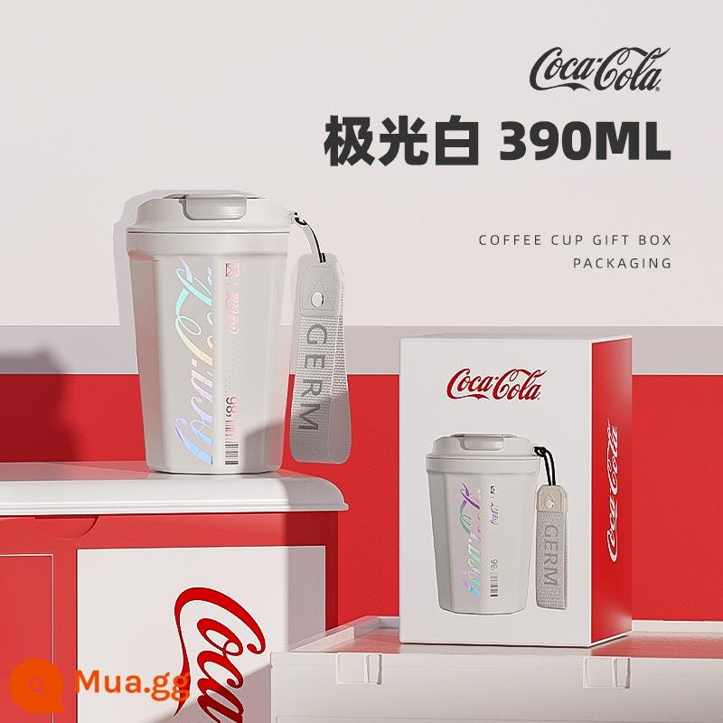 GERM Coca-Cola Cốc Cà Phê Cách Nhiệt Cốc Nữ Giá Trị Cao Nam Retro Hiện Đại Cốc Nước Đi Kèm Cốc - Aurora White 390ml [Lớp lót bằng thép không gỉ 316L, cách nhiệt và cách nhiệt lạnh]