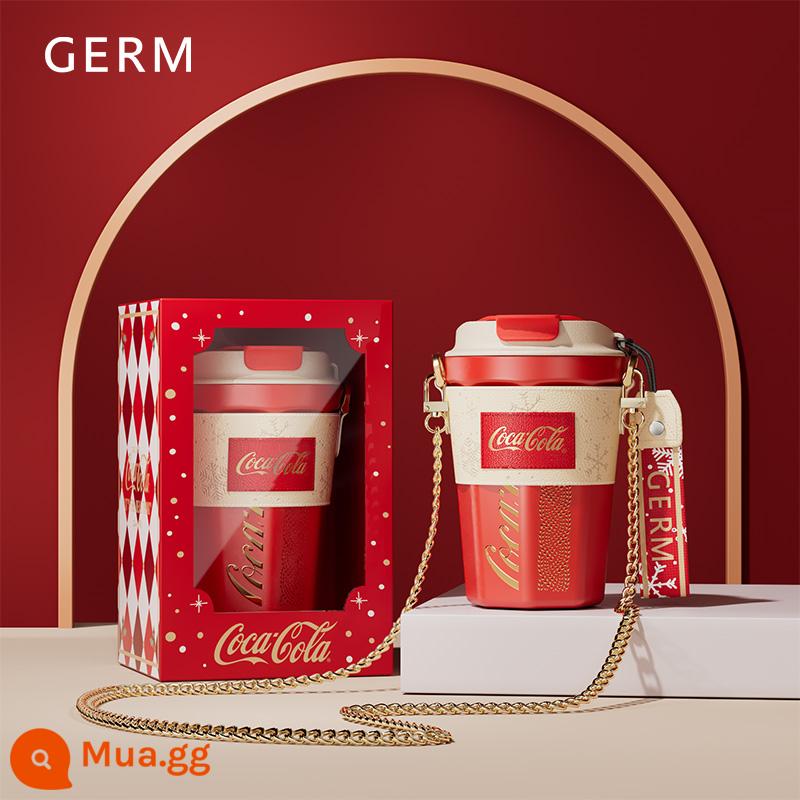 GERM Coca-Cola Cốc Cà Phê Cách Nhiệt Cốc Nữ Giá Trị Cao Nam Retro Hiện Đại Cốc Nước Đi Kèm Cốc - [Festival Limited] 390ml + dây đeo vai che cốc tinh tế